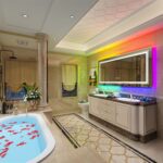 Luminous Spectrum LED Vanity Mirror – RGB Backlit, Anti-Fog, and Dimmable Lighting