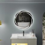 Round LED Bathroom Mirror with Anti-Fog, Dimmable Lighting, and Touch Controls