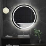 Extra Large Round LED Bathroom Mirror with Anti-Fog, Dimmable Lights, and Touch Sensor