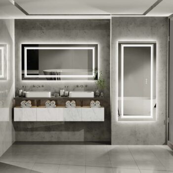 Infinity mirror with LED edge effect glowing