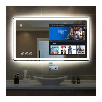 Luxury Android TV LED Mirror with Remote – Smart Bathroom Mirror