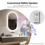 Modern Oval LED Bathroom Mirror with Bluetooth Speaker, Anti-Fog, and Touch-Sensor Lighting