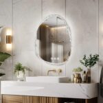 Irregular LED Bathroom Mirror with Touch Sensor, Anti-Fog, and Backlit Lighting