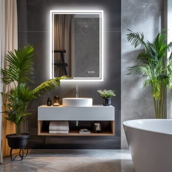 Super Bright LED Bathroom Backlit Mirror – Anti-Fog, Dimmable, and Touch Controls
