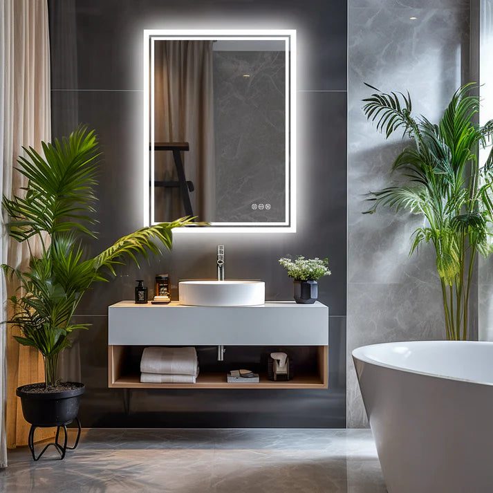 Super Bright LED Bathroom Backlit Mirror – Anti-Fog, Dimmable, and Touch Controls Super Bright LED Bathroom Backlit Mirror – Anti-Fog, Dimmable, and Touch Controls
