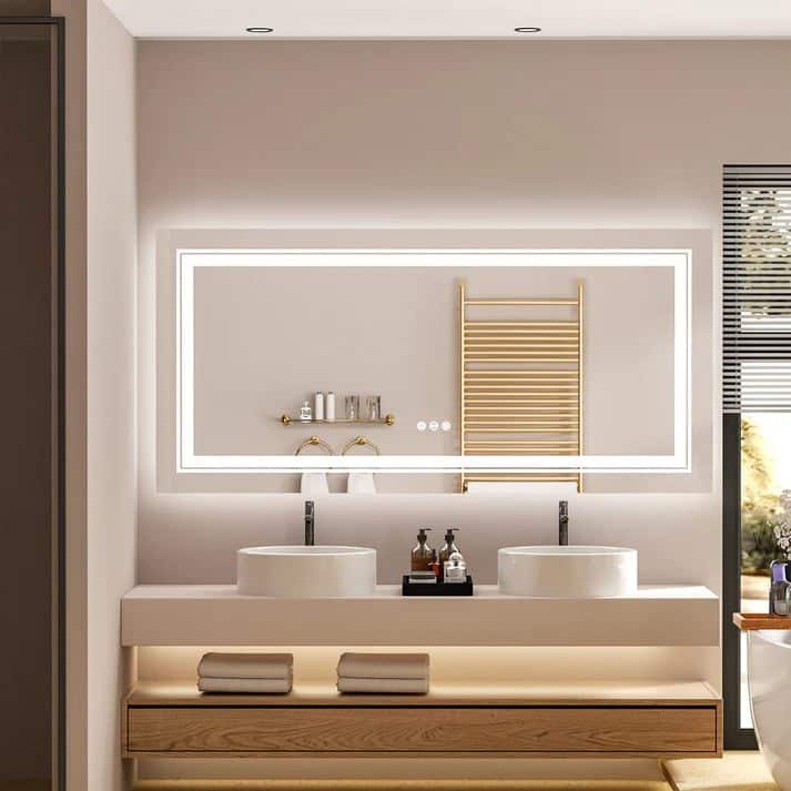 Frameless LED Bathroom Mirror with Dual Lighting, Anti-Fog, and Touch Controls - Uncategorized | LightMirror.in Frameless LED Bathroom Mirror with Dual Lighting, Anti-Fog, and Touch Controls - Uncategorized | LightMirror.in