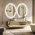 LuxeView LED Oval Bathroom Mirror – Dual Illumination, Anti-Fog, and Dimmable Lighting