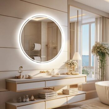 LuminaSphere LED Circle Bathroom Mirror – Anti-Fog, Dimmable, and Touch Controls