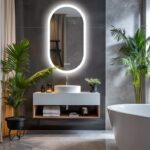 EcoLuxe Arched LED Mirror – Touch Controls, Anti-Fog, and Energy-Efficient Lighting