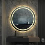 Extra Large Round LED Bathroom Mirror with Anti-Fog, Dimmable Lights, and Touch Sensor