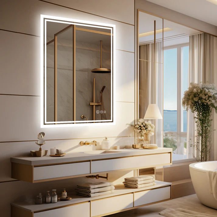 Super Bright LED Bathroom Backlit Mirror – Anti-Fog, Dimmable, and Touch Controls - Uncategorized | LightMirror.in Super Bright LED Bathroom Backlit Mirror – Anti-Fog, Dimmable, and Touch Controls - Uncategorized | LightMirror.in
