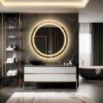 Frameless LED Bathroom Mirror with Dual Lighting, Anti-Fog, and Touch Controls – Modern Round Design