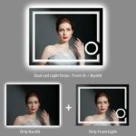 Frameless LED Bathroom Mirror with 3X Magnification, Anti-Fog, and Dual Lighting – Modern Makeup & Shaving Mirror