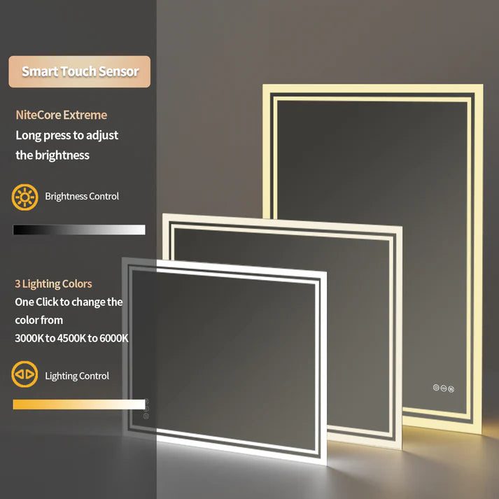 Super Bright LED Bathroom Backlit Mirror – Anti-Fog, Dimmable, and Touch Controls - Uncategorized | LightMirror.in Super Bright LED Bathroom Backlit Mirror – Anti-Fog, Dimmable, and Touch Controls - Uncategorized | LightMirror.in