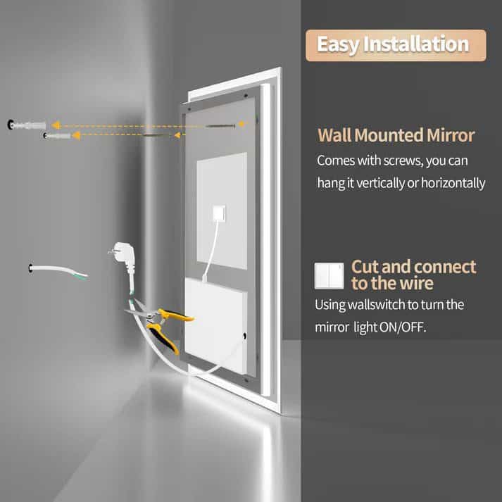 Super Bright LED Bathroom Backlit Mirror – Anti-Fog, Dimmable, and Touch Controls - Uncategorized | LightMirror.in Super Bright LED Bathroom Backlit Mirror – Anti-Fog, Dimmable, and Touch Controls - Uncategorized | LightMirror.in