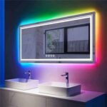 Luminous Spectrum LED Vanity Mirror – RGB Backlit, Anti-Fog, and Dimmable Lighting