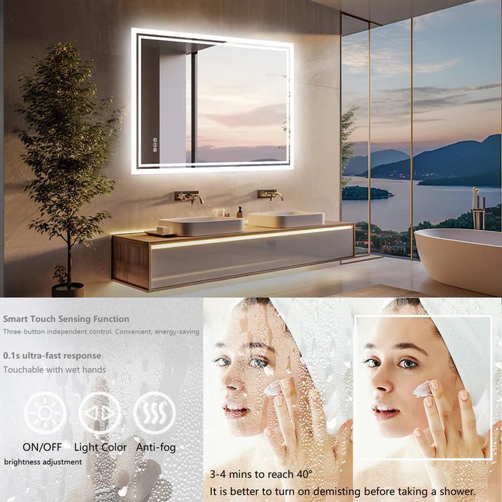 Super Bright LED Bathroom Backlit Mirror – Anti-Fog, Dimmable, and Touch Controls - Uncategorized | LightMirror.in Super Bright LED Bathroom Backlit Mirror – Anti-Fog, Dimmable, and Touch Controls - Uncategorized | LightMirror.in