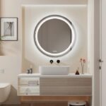 Frameless LED Bathroom Mirror with Dual Lighting, Anti-Fog, and Touch Controls – Modern Round Design