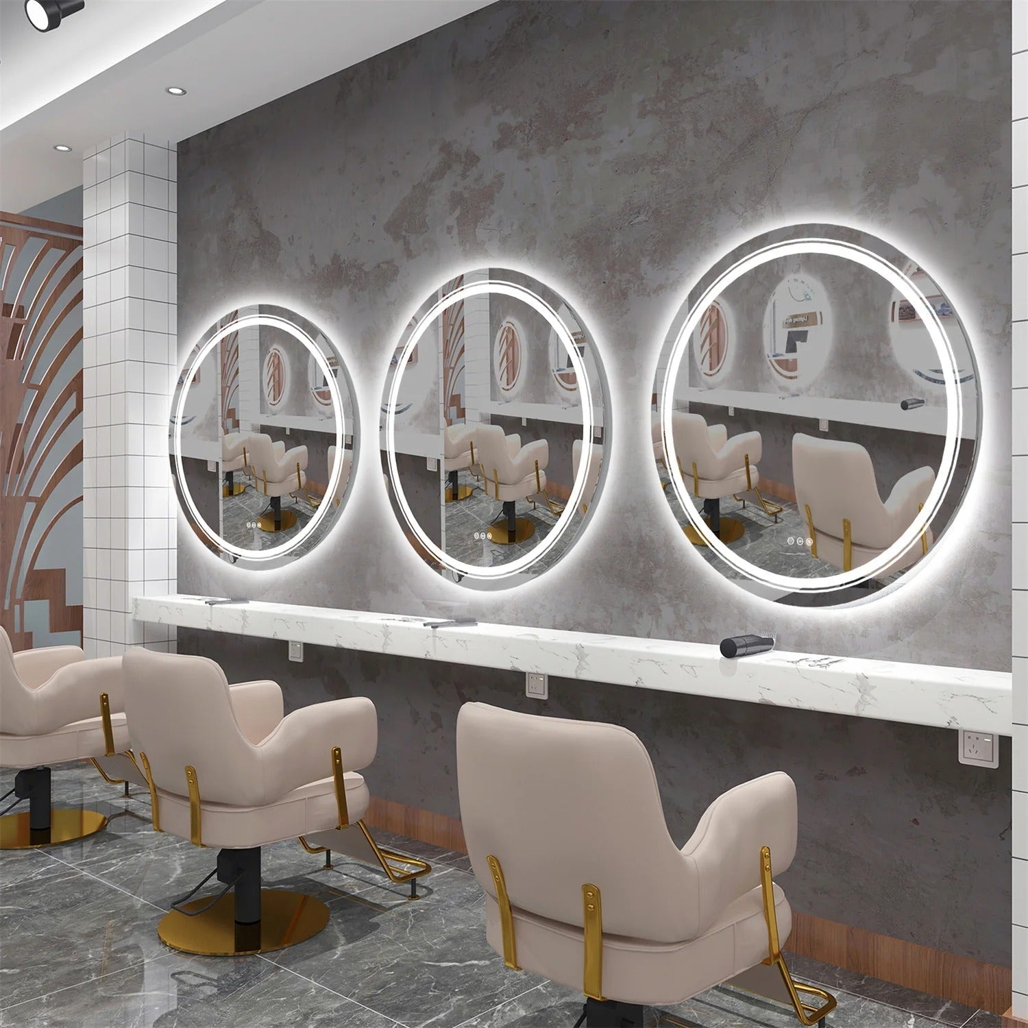 Extra Large 90cm Round Double Light LED Smart Bathroom Illumination Mirror, Wall Mounted, Anti-Fog - Uncategorized | LightMir Extra Large 90cm Round Double Light LED Smart Bathroom Illumination Mirror, Wall Mounted, Anti-Fog - Uncategorized | LightMir