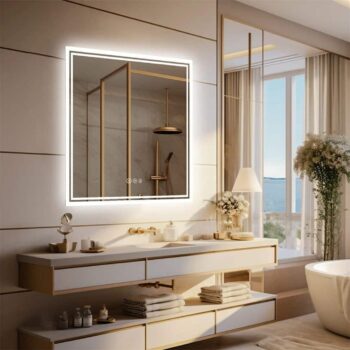 Square Illuminated Bathroom Mirror โ Anti-Fog, Dimmable, and Touch Controls - Uncategorized | LightMirror.in