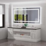Infinity mirror with LED edge effect glowing