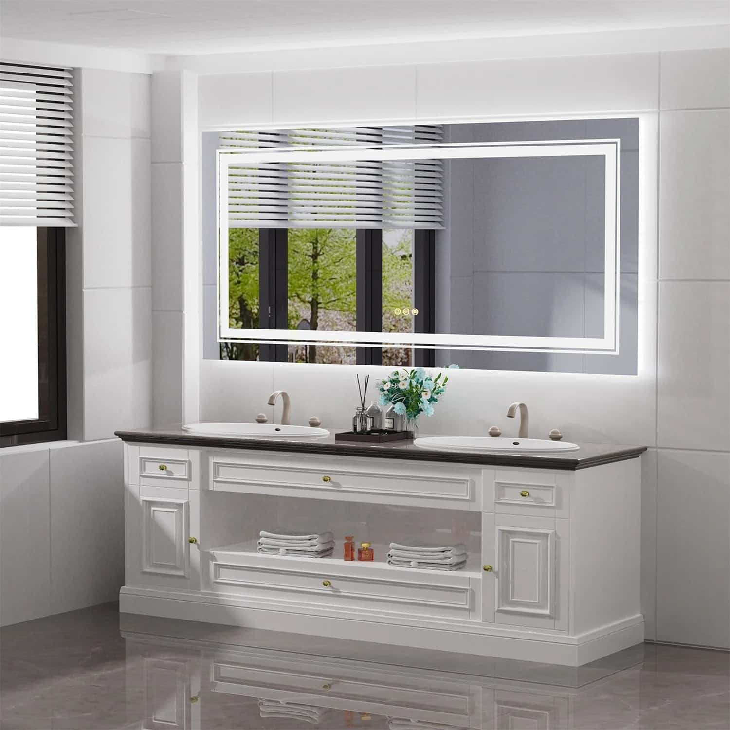Frameless LED Bathroom Mirror with Dual Lighting, Anti-Fog, and Touch Controls - Uncategorized | LightMirror.in Frameless LED Bathroom Mirror with Dual Lighting, Anti-Fog, and Touch Controls - Uncategorized | LightMirror.in