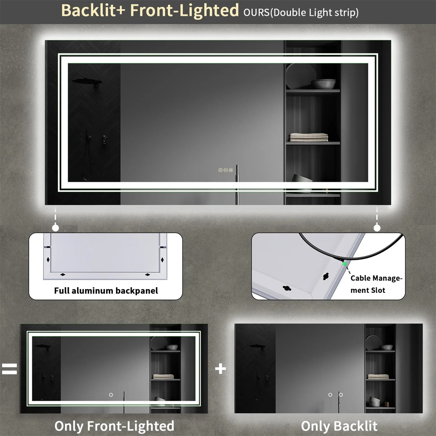 Frameless LED Bathroom Mirror with Dual Lighting, Anti-Fog, and Touch Controls - Uncategorized | LightMirror.in Frameless LED Bathroom Mirror with Dual Lighting, Anti-Fog, and Touch Controls - Uncategorized | LightMirror.in
