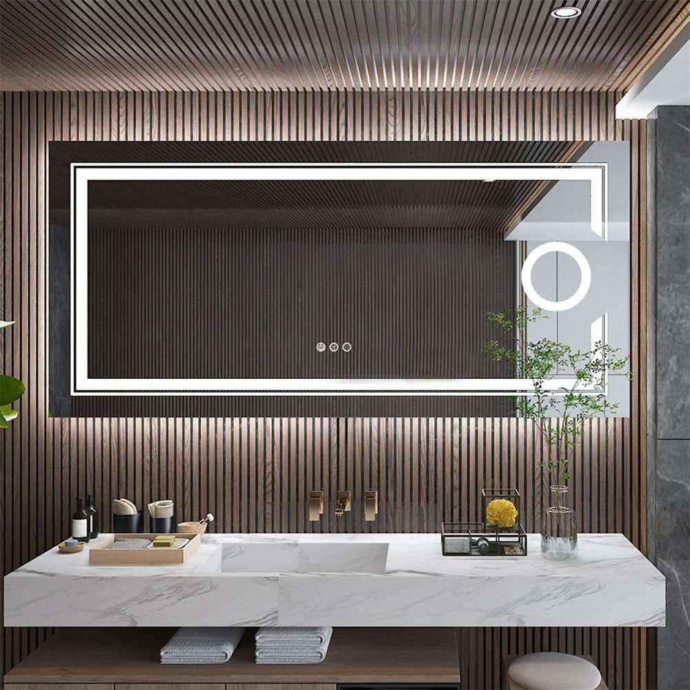 30"x60" LED Mirror with 3X Magnifying, Anti-Fog, and Dimmable Lighting - Bluetooth Mirrors | LightMirror.in 30"x60" LED Mirror with 3X Magnifying, Anti-Fog, and Dimmable Lighting - Bluetooth Mirrors | LightMirror.in