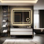 Frameless LED Bathroom Mirror with 3X Magnification, Anti-Fog, and Dual Lighting – Modern Makeup & Shaving Mirror