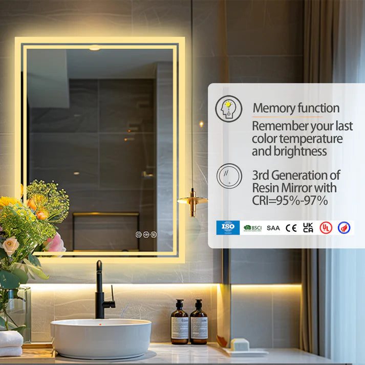 Super Bright LED Bathroom Backlit Mirror – Anti-Fog, Dimmable, and Touch Controls - Uncategorized | LightMirror.in Super Bright LED Bathroom Backlit Mirror – Anti-Fog, Dimmable, and Touch Controls - Uncategorized | LightMirror.in