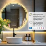 LuminaSphere LED Circle Bathroom Mirror – Anti-Fog, Dimmable, and Touch Controls