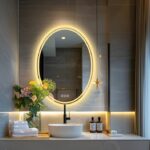 LuxeView LED Oval Bathroom Mirror – Dual Illumination, Anti-Fog, and Dimmable Lighting