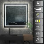 Frameless LED Lighted Bathroom Mirror – Dual Lighting, Anti-Fog, and Touch Controls