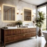 Square Illuminated Bathroom Mirror – Anti-Fog, Dimmable, and Touch Controls