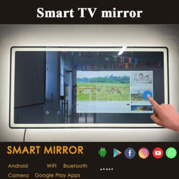 Luxury Android TV LED Mirror with Remote – Smart Bathroom Mirror