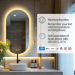 Arched Illumina LED Bathroom Mirror – Oval Design, Anti-Fog, and Adjustable Lighting