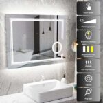 Frameless LED Bathroom Mirror with 3X Magnification, Anti-Fog, and Dual Lighting – Modern Makeup & Shaving Mirror