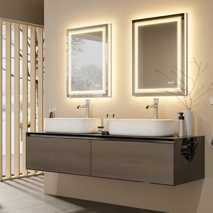 Various LED mirror colors for different bathroom themes. Various LED mirror colors for different bathroom themes.