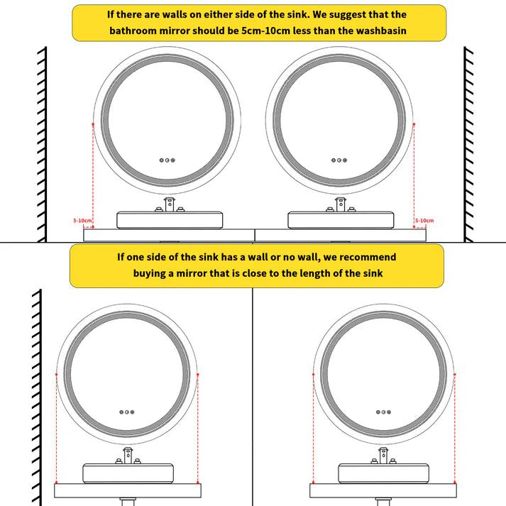 Frameless LED Bathroom Mirror with Dual Lighting, Anti-Fog, and Touch Controls – Modern Round Design - Bluetooth Mirrors | Li Frameless LED Bathroom Mirror with Dual Lighting, Anti-Fog, and Touch Controls – Modern Round Design - Bluetooth Mirrors | Li