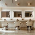 Frameless LED Bathroom Mirror with 3X Magnification, Anti-Fog, and Dual Lighting – Modern Makeup & Shaving Mirror