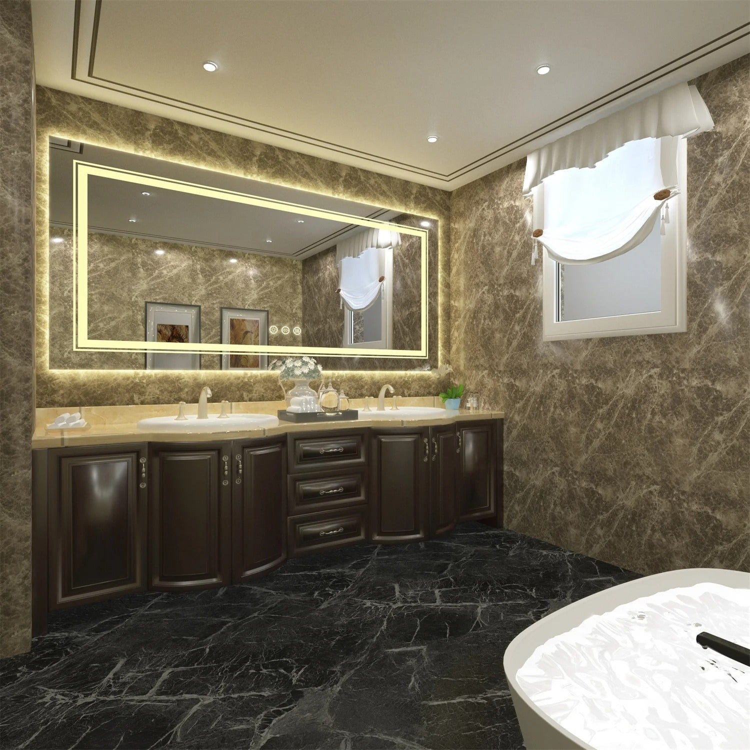 Frameless LED Bathroom Mirror with Dual Lighting, Anti-Fog, and Touch Controls - Uncategorized | LightMirror.in Frameless LED Bathroom Mirror with Dual Lighting, Anti-Fog, and Touch Controls - Uncategorized | LightMirror.in