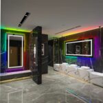Luminous Spectrum LED Vanity Mirror – RGB Backlit, Anti-Fog, and Dimmable Lighting