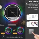 Spectrum Glow Round LED Bathroom Mirror – RGB Backlit, Anti-Fog, and Touch Controls