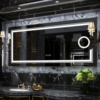 30"x60" LED Mirror with 3X Magnifying, Anti-Fog, and Dimmable Lighting