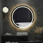 Extra Large Round LED Bathroom Mirror with Anti-Fog, Dimmable Lights, and Touch Sensor