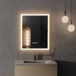 20×30 Inch Rectangular LED Bathroom Mirror – Anti-Fog, Dimmable, and Touch Controls