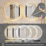 Round LED Bathroom Mirror with Anti-Fog, Dimmable Lighting, and Touch Controls