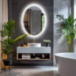 LuxeView LED Oval Bathroom Mirror – Dual Illumination, Anti-Fog, and Dimmable Lighting
