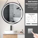 Radiant Halo Frame Round Bathroom Mirror – LED Lighting, Anti-Fog, and Touch Controls