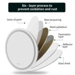 Extra Large Round LED Bathroom Mirror with Anti-Fog, Dimmable Lights, and Touch Sensor